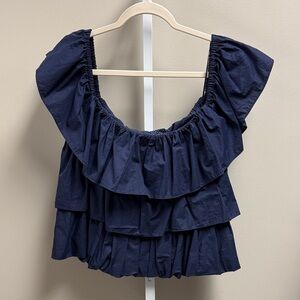 NWOT Anthropologie Navy Layered Blouse